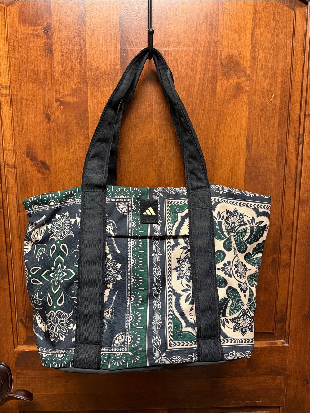 adidas X Farm Rio Black and Green Patterned Bandana Print Tote Bag